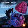 3D Printed Dragon Egg with Dragon Inside,12 Inch 4D Printed Dragon Egg Fidget Toy，Home Office Decor Executive Desk Toys for Autism/ADHD (Blue)