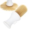 Neck Hair Cutting Duster Brush, Soft Barber Neck Duster Brush with Powder Storage, Hair Sweep Brush for Neck Shoulder, Hair Brush Barber Cleaning Hairbrush Hair Sweep Styling Tool(White)