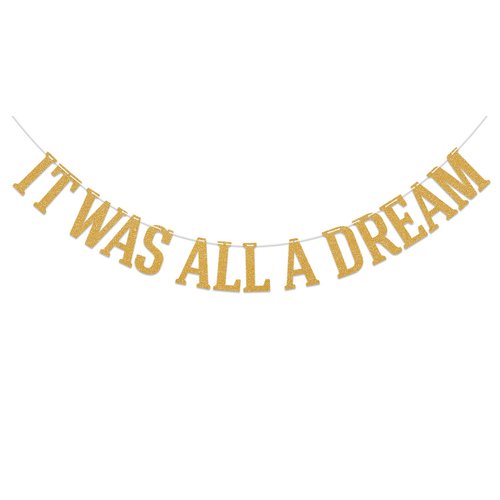 It Was All a Dream Banner, 90's Party Decor, 90s Party Supplies, Hip Hop, Rap, Hip Hop Hooray Banner, 90's Birthday Party Decorations Gold Glitter