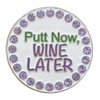 Giggle Golf Bling Golf Ball Marker With A Magnetic Pendant Necklace for Women (Putt Now, Wine Later)