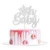 1Pc Snowflake Oh Baby Cake Topper Glitter Baby Shower Snowflake Cake Pick Decorations for Winter Snowflake Theme Baby Shower Kids Birthday Party Supplies Silver