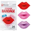 BioSwiss Bandages, Lips Shaped Self Adhesive Bandage, Latex Free Sterile Wound Care, Fun First Aid Kit Supplies for Kids, 24 Count
