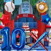 Baseball Balloons 10th Birthday Decorations for Boys, Baseball Party Decoration Baseball Sports Theme Party Supplies, 40 inch Foil Number Balloons 10 Balloon Number Blue Red White Sports Balloon Kits