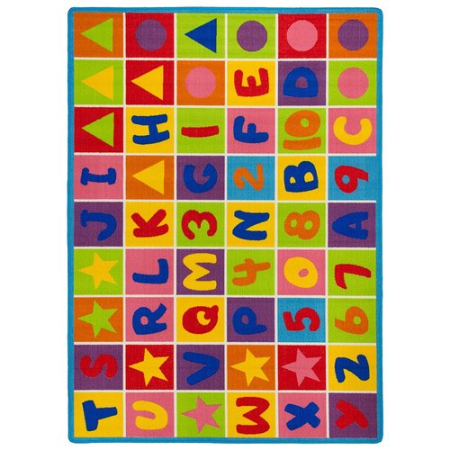 Pro Rugs PR’s Kids/Baby Room Area Rug. Letters and Numbers with Vibrant Colors and Shapes (5 Ft X 7 Ft)