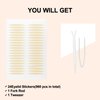 VOCOSTE Double Eyelid Stickers, 960 Pcs Invisible Eyelid Tape, Eye Lift Tape with a Fork, Tweezers, Suitable for Single Eyelid Asymmetrical Eye