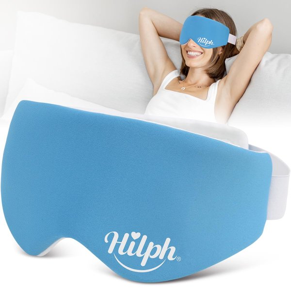 Hilph Microwave Warm Eye Mask for Dry Eyes, Heated Eye Mask Moist Heat Warm Eye Compress for Blepharitis, Styes, Tired Itchy Eyes, Eye Strain, Fatigue Eye Treatment (Blue)