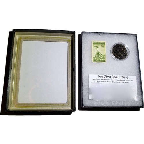 StarStuff.Rocks Iwo Jima Beach Sand and Postage Stamp - Commemorative Collection