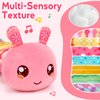 Baby Girls Toys 0-6 Months Tummy Time Musical Stuffed Animal Caterpillar Toy for Infant 0-3 3-6 Months Sensory Toy with Mirror Crinkle Rattle Newborn First Birthday Gifts for 3 4 5 6-12 Month Old Boys