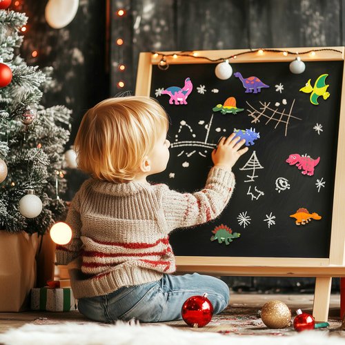 Dinosaur Fridge Magnets for Toddlers,8PCS Full Back Magnetic Educational Refrigerator Magnets for Kids,Cute Rubber Magnets for Babies & Learning Toys