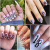 3D English Alphabet Number Nail Art Stickers Letters Nail Decals Black Gold Silver Alphabet Nail Design Self-Adhesive Nail Art Supplies DIY Manicures Slider Charms Decoration for Women DIY Nails 8PCS