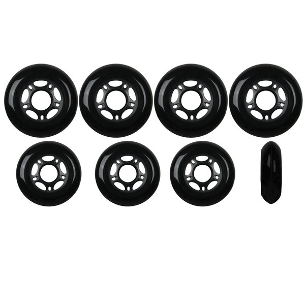 Player's Choice Inline Skate Wheels Hilo Set 72mm / 80mm 82A Black Outdoor Hockey Rollerblade