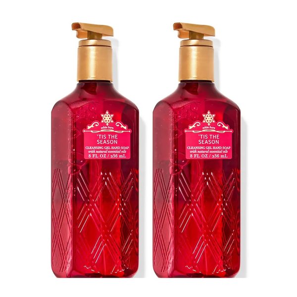 Bath & Body Works Hand Soap, Cleansing Gel, 8 Fl Oz Pack of 2 (Tis The Season)