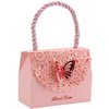 Driew Butterflies Purse Party Favor bags, 20 Pack Baby Shower Candy Gift Chocolate Favor Box Set with Handle for Wedding Decorative, Anniversary, Birthday Parties,Pink, 3.5"x1.6"x2.8"