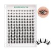 BODERMINCER Lash Clusters Kit 10-12-14-16mm Mixed Natural D Curl Fairy Lashes Pre-glue Lash Extension Kit Bond and Seal Kit For Self Use DIY at Home (Lash KIT Fairy 8-10-12-14-16mm MIX)