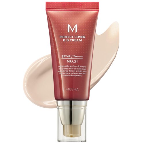 MISSHA M Perfect BB Cream No.21 Light Beige for Bright Skin SPF 42 PA +++ 1.69 Fl Oz - Tinted Moisturizer for face with SPF