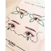 Rebel Tattoos Self-Adhesive Eye Pearls and Face Gems Jewels for Rave Party Festival Makeup, Reusable Multicolor Acrylic Crystal Temporary Tattoo Stickers, Mermaid Face Jewel Eye Stones(Green Floral)