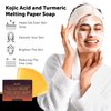 VALITIC Kojic Acid Dark Spot Corrector Paper Soap - Travel Size - 100 Portable and Dissolvable Soap Sheets -with Vitamin C, Retinol, Collagen and Turmeric - 2 Pack