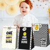 Yeaqee 24 Pcs One Happy Dude Party Favor Bags 1st Birthday Party Decoration Smile Face Paper Gift Bags One Happy Dude Goodie Treat Candy Bag for One Happy Dude Birthday Party Supplies(Stickers Style)