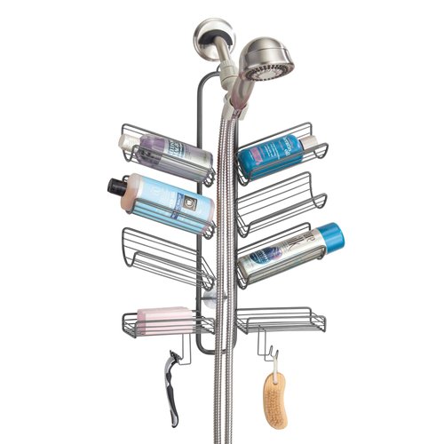 iDesign Steel Hanging Shower Caddy, The Verona Collection - 25” x 14” x 4”, Graphite