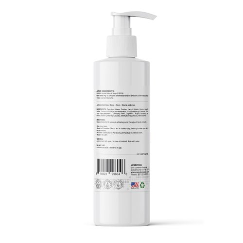 NEXDERMA Defense Ag Hand Soap with Goodness of Silver, Oat Extracts, Vitamin E, Coconut Oil & MINT Essential Oil | Paraben free Moisturizing Everyday Hand Soap - 16 Ounce (473ml)