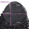 Feelgrace Kinky Curly Ponytail Hair Extensions Ponytail Curly Hair Virgin Brazilian Hair Extension (16 Inch, Kinky Curly)