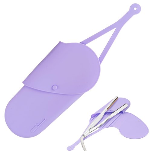Adorila Silicone Insulation Mat &amp; Pouch for Curling Iron, Portable Travel Hanging Curling Iron St...