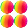 MIC MICSOA Playground Balls Kickballs 8.5 Inch, Rainbow Playground Ball Set for Kids and Adults, Dodgeball Kick Balls Handball for Indoor & Outdoor Schoolyard Games with Hand Pump(4 Pack)