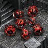 FONVGOGO Liquid Core DND Dice, Dragon Eye Dice Set D&D Sharp Edge Resin Dungeons and Dragons Dice Polyhedral Beholder's Ttrpg Die Role Playing RPG D and D Dice (Red)