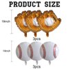 HILAVO Baseball Balloons Baseball Glove Balloons, 6PCS 18 Inch Sports Balloons Foil Baseball Balloons for Kids Boys Baby Shower Baseball Birthday Party Decorations