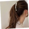 FRCOLOR Pearl and Fishtail Banana Clip, Jumbo Hair Clasps with Faux Pearls for Ponytail Styling