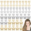 40 Pack Star and Butterfly Braid Clips for Girls Jewelry Cuffs Hair Clips Dreadlock Braids Hair Rings Gold Silver Decoration Hair Charms Styling for Women Braids