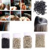 4MM Silicone Lined Hair Extension Link Rings Bead Grinding Tools, Copper Micro Link Tubes Rings Bead Lined(2000 pcs-black)