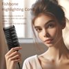 Professional 3-Way Weaving & Sectioning Hair Comb for Women, Plastic Highlighting and Coloring Styling Comb