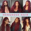 HENGROSE 99j Burgundy Lace Front Wigs Human Hair Pre Plucked with Baby Hair 13x5 Deep Wave Hd Lace Front Wigs Glueless Human Hair for Black Women 180 Density Wigs 22 Inch