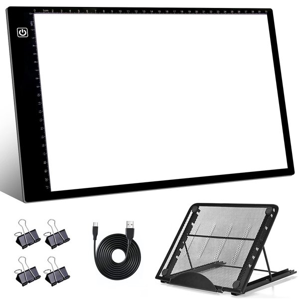 SevenFish Diamond Painting Accessories A4 Light Pad, Upgraded Light Board High Brightness No Black Dots Diamond Art Light Box for Diamond Painting Tools, Drawing/Tracing/Craft/Sketching/Weeding Vinyl