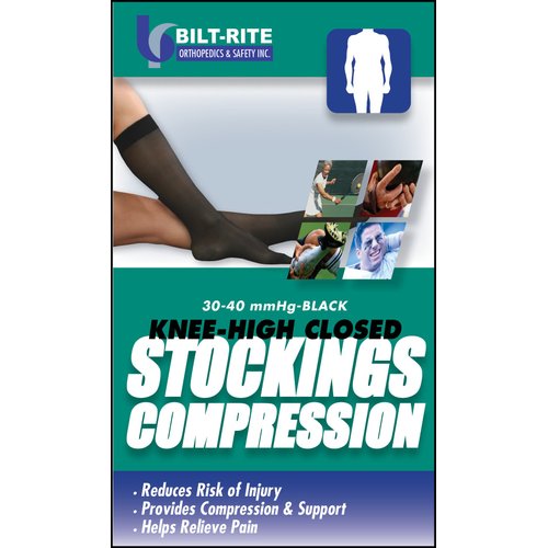Bilt-Rite Mastex Health 10-74000-SM Knee High Stockings, Black, Small