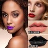 WENJLYJ 4 Colors Dark Black White Purple Red Matte Liquid Lipstick Set,Matte Black Lip Gloss Waterproof & Long Lasting Smudge Proof Bold Gothic Makeup Lip Stain Lipgloss Set for Women