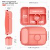 Amathley Bento box lunch box,lunch containers for Adults/Kids/Toddler,5 Compartments bento Lunch box with Sauce Vontainers,Microwave & Dishwasher & Freezer Safe,BPA Free(Pink)