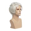 Beweig Mens Grey Wigs Short Bob Wave Silver Gray Wig Halloween Cosplay Wig Anime Costume Party Wig for Old Men