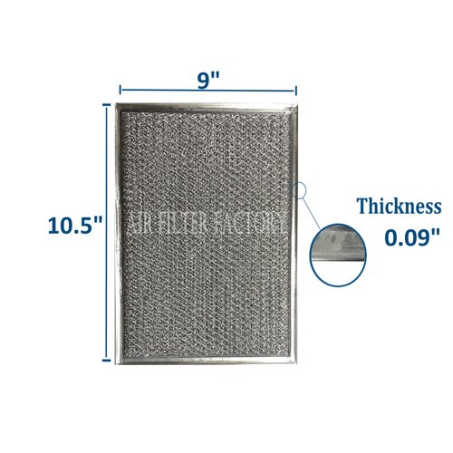 2-Pack Air Filter Factory Replacement For GE WB02X10700 9 X 10.5 X 3/32 Inches Range Hood Combo Filter