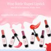 KlsyChry 6 Colors/Set Wine Lipstick Matte Long Lasting Waterproof Lip Tint Set Lip Gloss Lip Stain Wine Bottle Lipstick Liquid Lipgloss, Valentine's Day Gift Kit Ideas for Girlfriends, Women, Moms