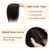 SEGO Human Hair Toppers for Women With Thinning Hair 7 * 13CM Silk Base 100% Real Human Hair Clip in Top Wiglet Hair Pieces /14 Inch No Bangs Natural Black