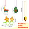Yunsailing 36 Pcs Fiesta Party Supplies Fabric Straw Sombrero Headbands Necklaces Eyeglasses for Mexican Party(Modern Style)