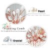 YBSHIN Pearl Bride Wedding Hair Comb Rose Gold Flower Hair Pieces Rhinestone Crystal Headpieces Bridal Hair Accessories for Women
