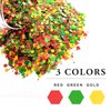 Red Green Gold Mixed Holographic Chunky Glitter, 13g (2 Jars x 6.5g) Crafts Glitter Powder with 10g Gel and Brush, Christmas Iridescent Nail Sequins Face Eye Glitter Tumblers DIY Decorations