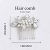 Brishow Bride Wedding Pearl Hair Comb Silver Rhinestone Hair Piece Crystal Bridal Hair Accessories for Women and Girls