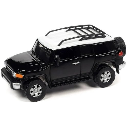 2007 FJ Cruiser Black Diamond with White Top and Roofrack Classic Gold Collection Series Limited Edition 1/64 Diecast Model Car by Johnny Lightning JLCG030-JLSP278B