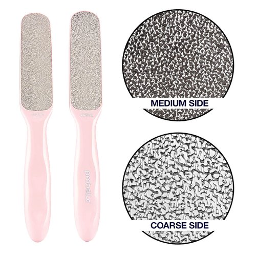 Probelle Double Sided Multidirectional Nickel Foot File Callus Remover - Immediately Reduces calluses and Corns to Powder for Instant Results, Safe Tool (Pink)