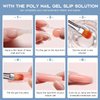 Morovan Nail Slip Solution - 2.5oz Anti-Stick Gel Liquid for Poly Gel Nails with Dual-Ended Brush - For Beginners