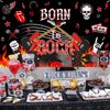Avezano Born to Rock Banner 1950's Rock and Roll Birthday Party Decorations Born to Rock Music Theme Birthday Party Decorations Supplies 70.8 x 43.3 Inch